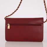 Chanel 2000 Caviar Bordeaux Wallet on Chain Matte GHW - FashioNica