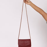 Chanel 2000 Caviar Bordeaux Wallet on Chain Matte GHW - FashioNica