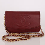 Chanel 2000 Caviar Bordeaux Wallet on Chain Matte GHW - FashioNica