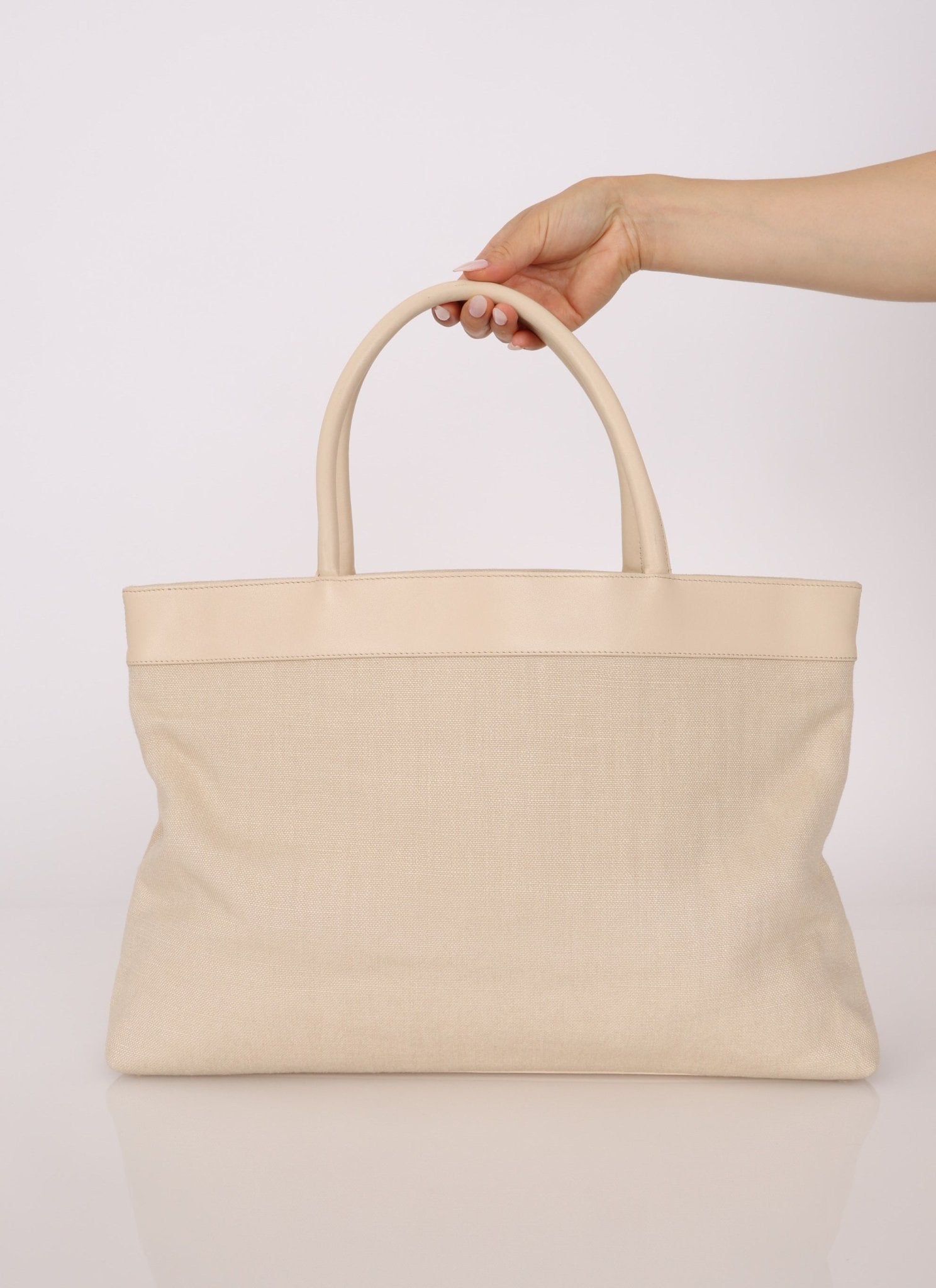 Chanel 2004 Linen Timeless Tote - FashioNica