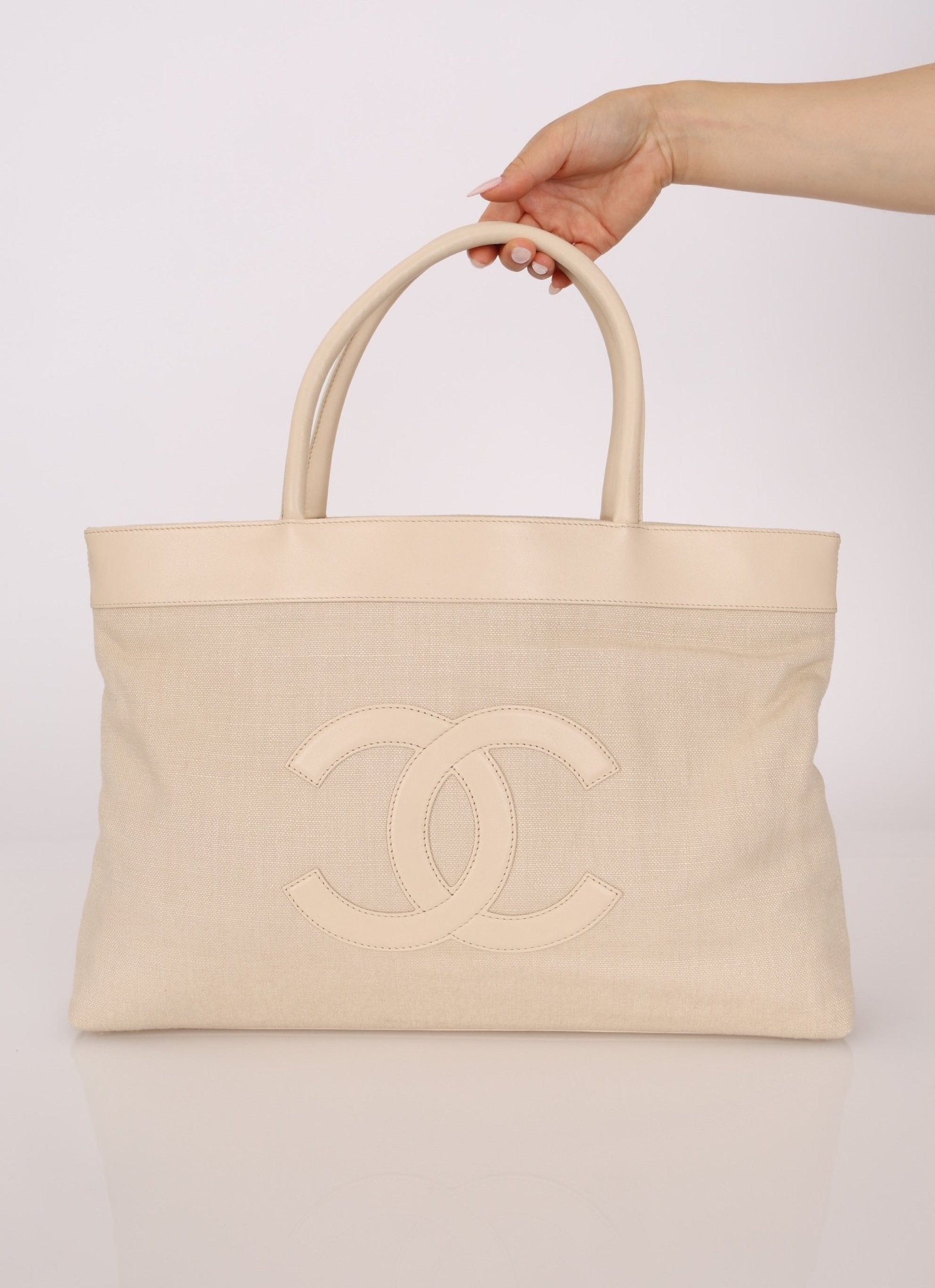 Chanel 2004 Linen Timeless Tote - FashioNica