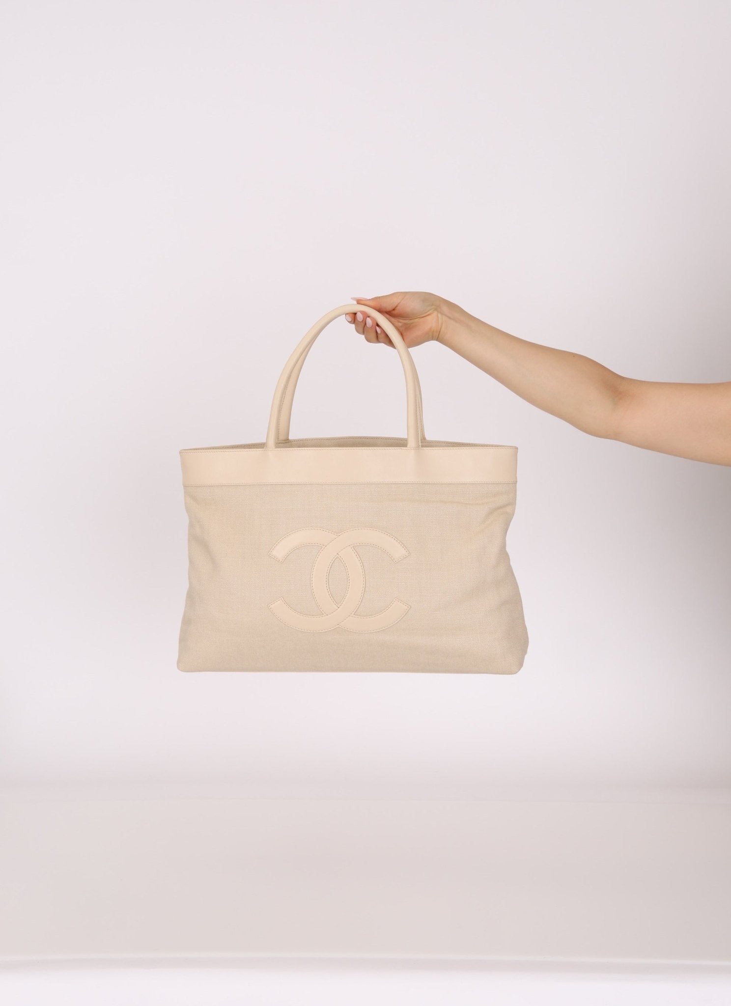 Chanel 2004 Linen Timeless Tote - FashioNica