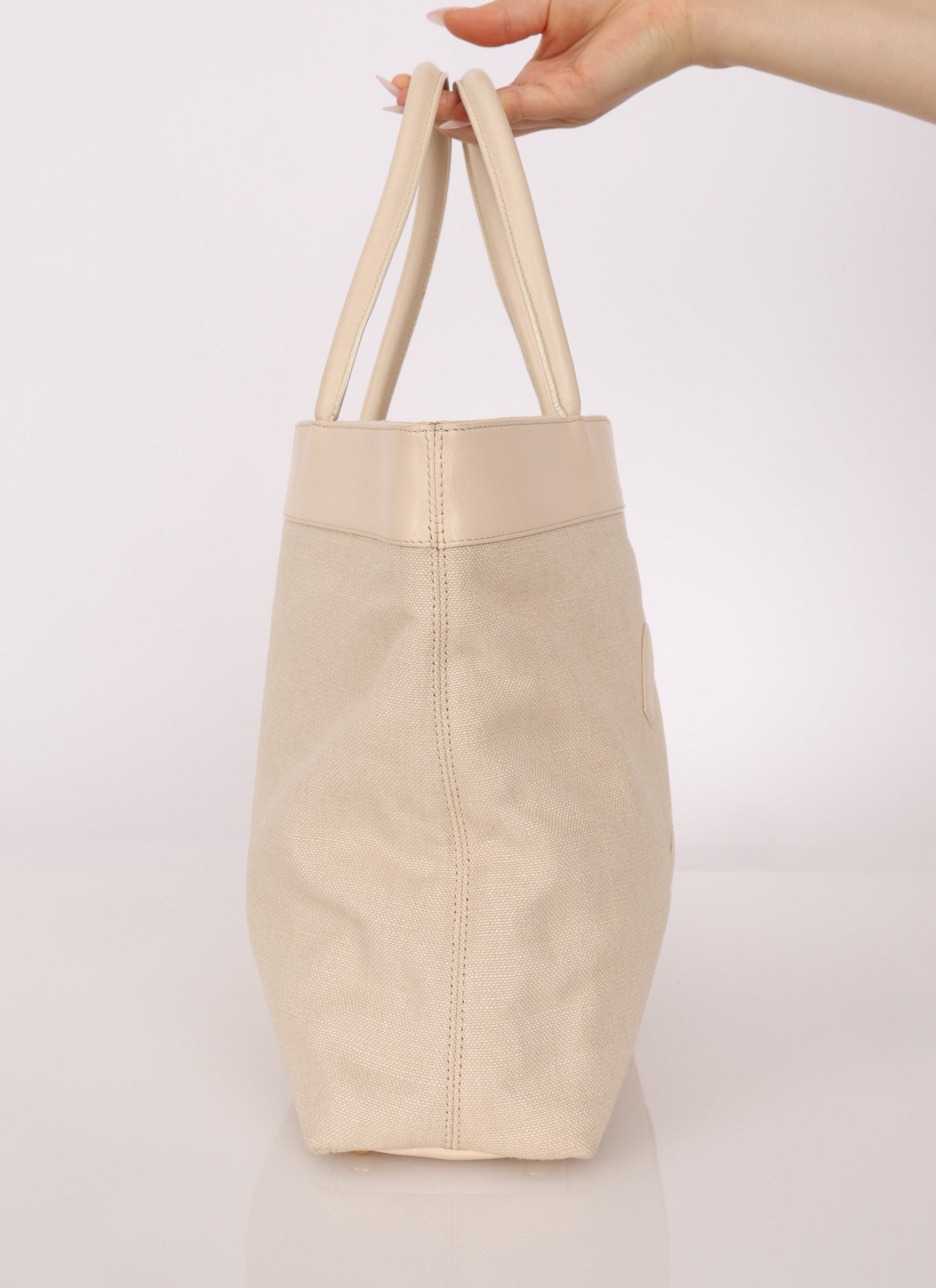 Chanel 2004 Linen Timeless Tote - FashioNica