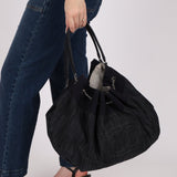 Chanel 2009 Denim Stretch Spirit CC Cabas Hobo - FashioNica