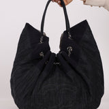 Chanel 2009 Denim Stretch Spirit CC Cabas Hobo - FashioNica