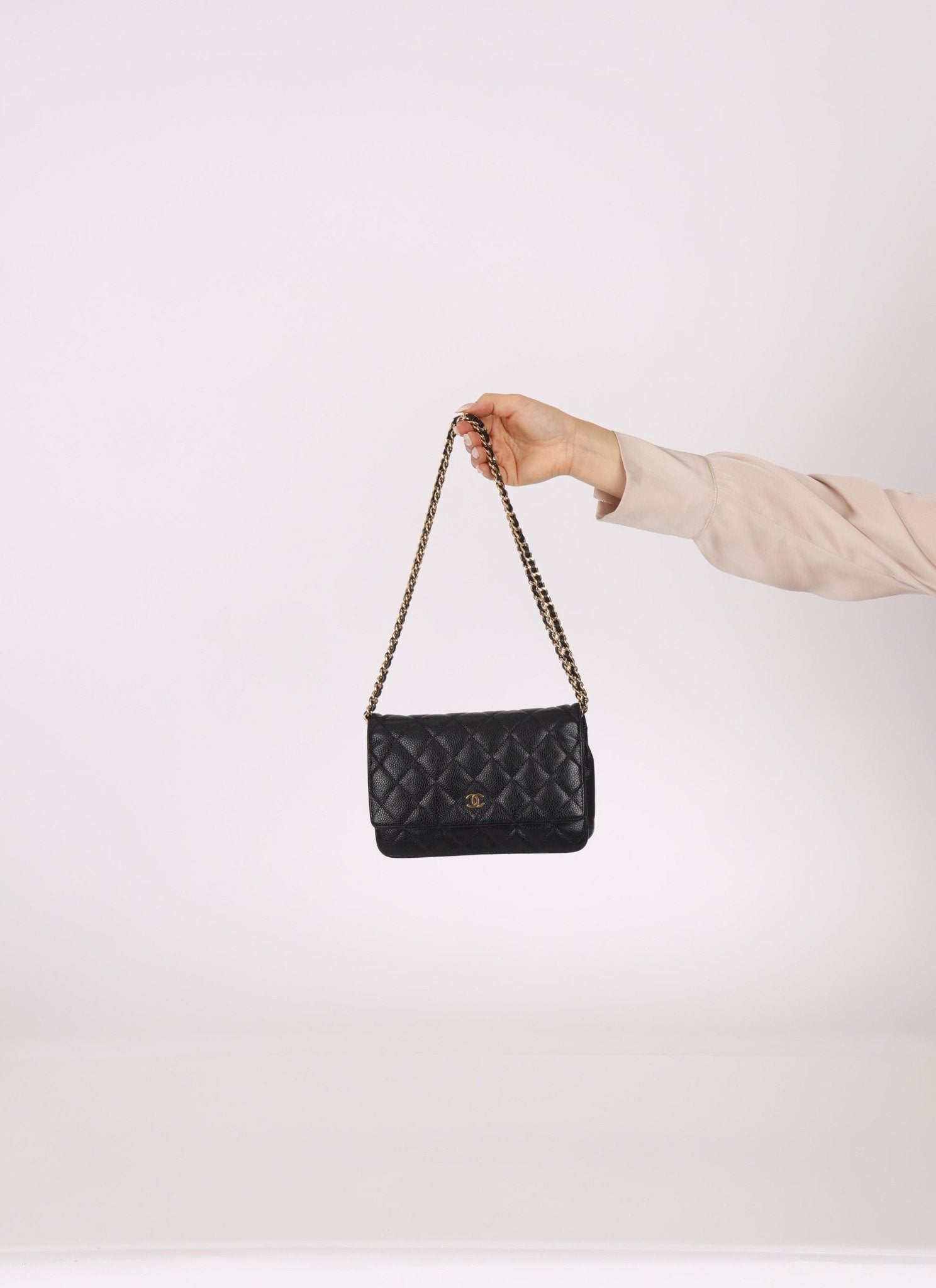 Chanel 2013 Black Caviar Wallet on Chain - FashioNica