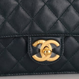 Chanel 2013 Dark Evergreen Lambskin Turnlock Square Flap Bag - FashioNica