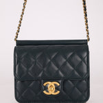 Chanel 2013 Dark Evergreen Lambskin Turnlock Square Flap Bag - FashioNica