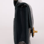 Chanel 2013 Dark Evergreen Lambskin Turnlock Square Flap Bag - FashioNica