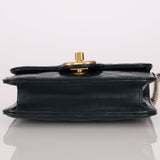 Chanel 2013 Dark Evergreen Lambskin Turnlock Square Flap Bag - FashioNica