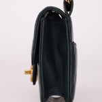 Chanel 2013 Dark Evergreen Lambskin Turnlock Square Flap Bag - FashioNica