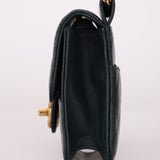 Chanel 2013 Dark Evergreen Lambskin Turnlock Square Flap Bag - FashioNica