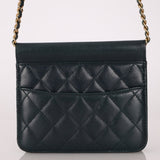 Chanel 2013 Dark Evergreen Lambskin Turnlock Square Flap Bag - FashioNica