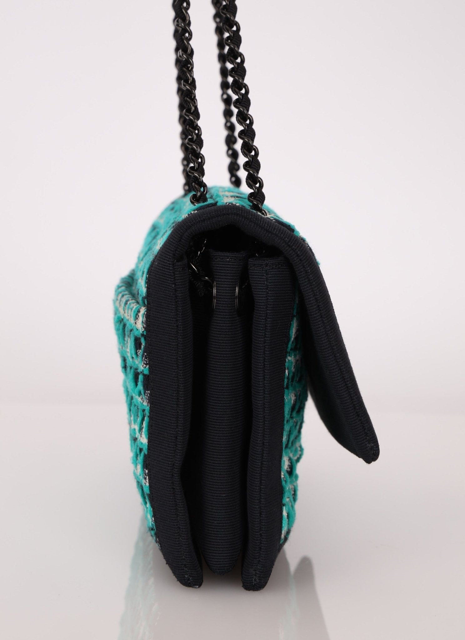 Chanel 2015 Houndstooth Tweed Single Flap - FashioNica