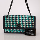 Chanel 2015 Houndstooth Tweed Single Flap - FashioNica