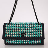 Chanel 2015 Houndstooth Tweed Single Flap - FashioNica