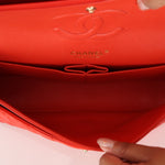 Chanel 2016 Lambskin Red Medium Double Flap GHW - FashioNica