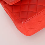 Chanel 2016 Lambskin Red Medium Double Flap GHW - FashioNica