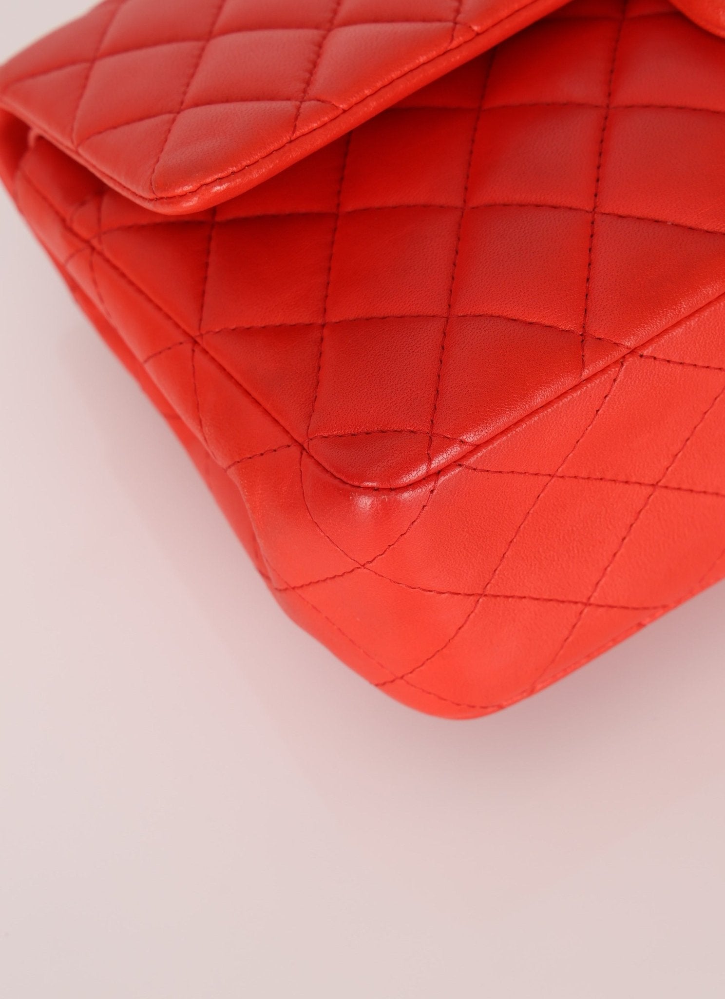 Chanel 2016 Lambskin Red Medium Double Flap GHW - FashioNica