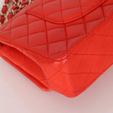 Chanel 2016 Lambskin Red Medium Double Flap GHW - FashioNica
