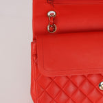 Chanel 2016 Lambskin Red Medium Double Flap GHW - FashioNica