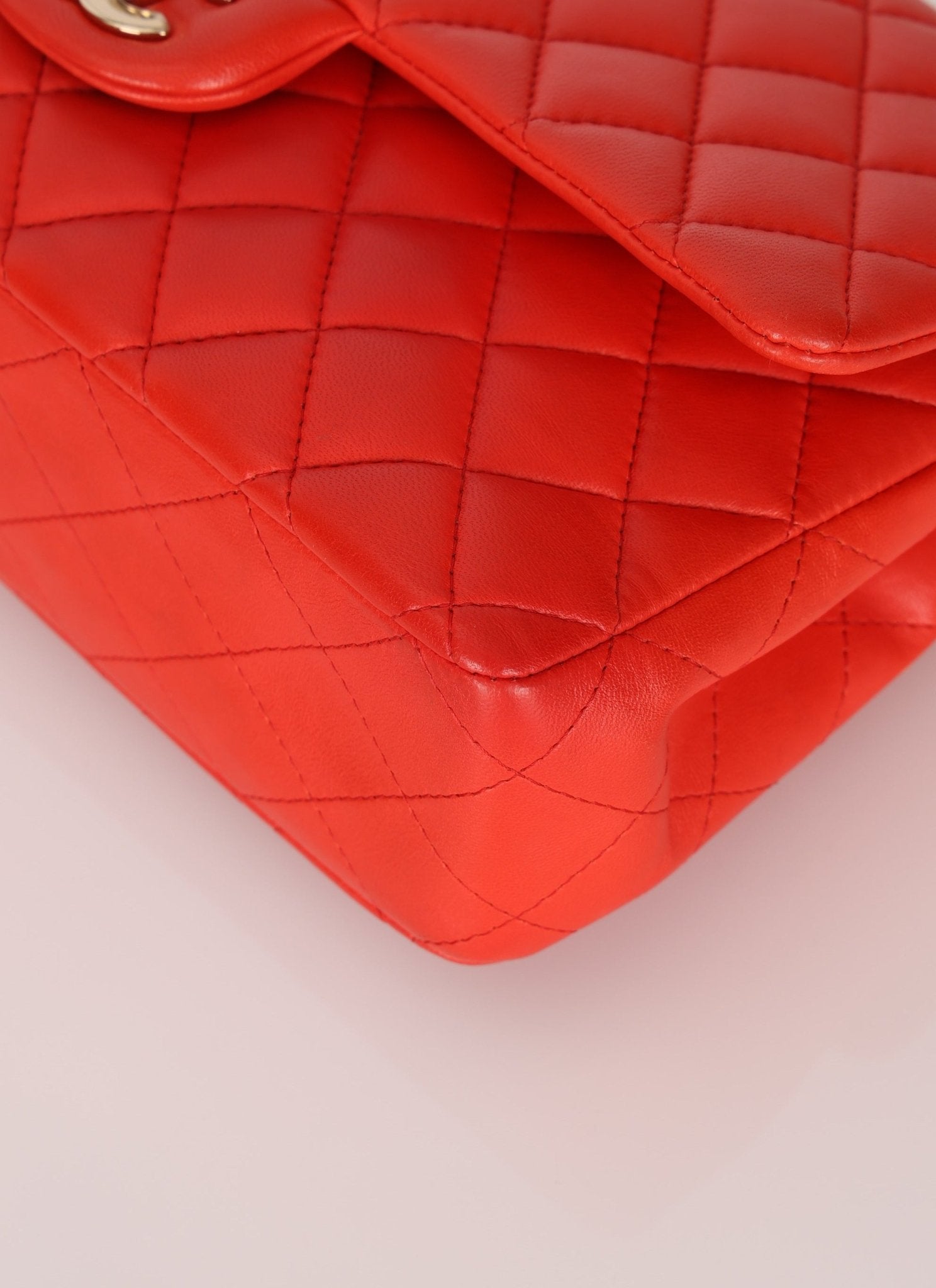 Chanel 2016 Lambskin Red Medium Double Flap GHW - FashioNica