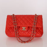 Chanel 2016 Lambskin Red Medium Double Flap GHW - FashioNica