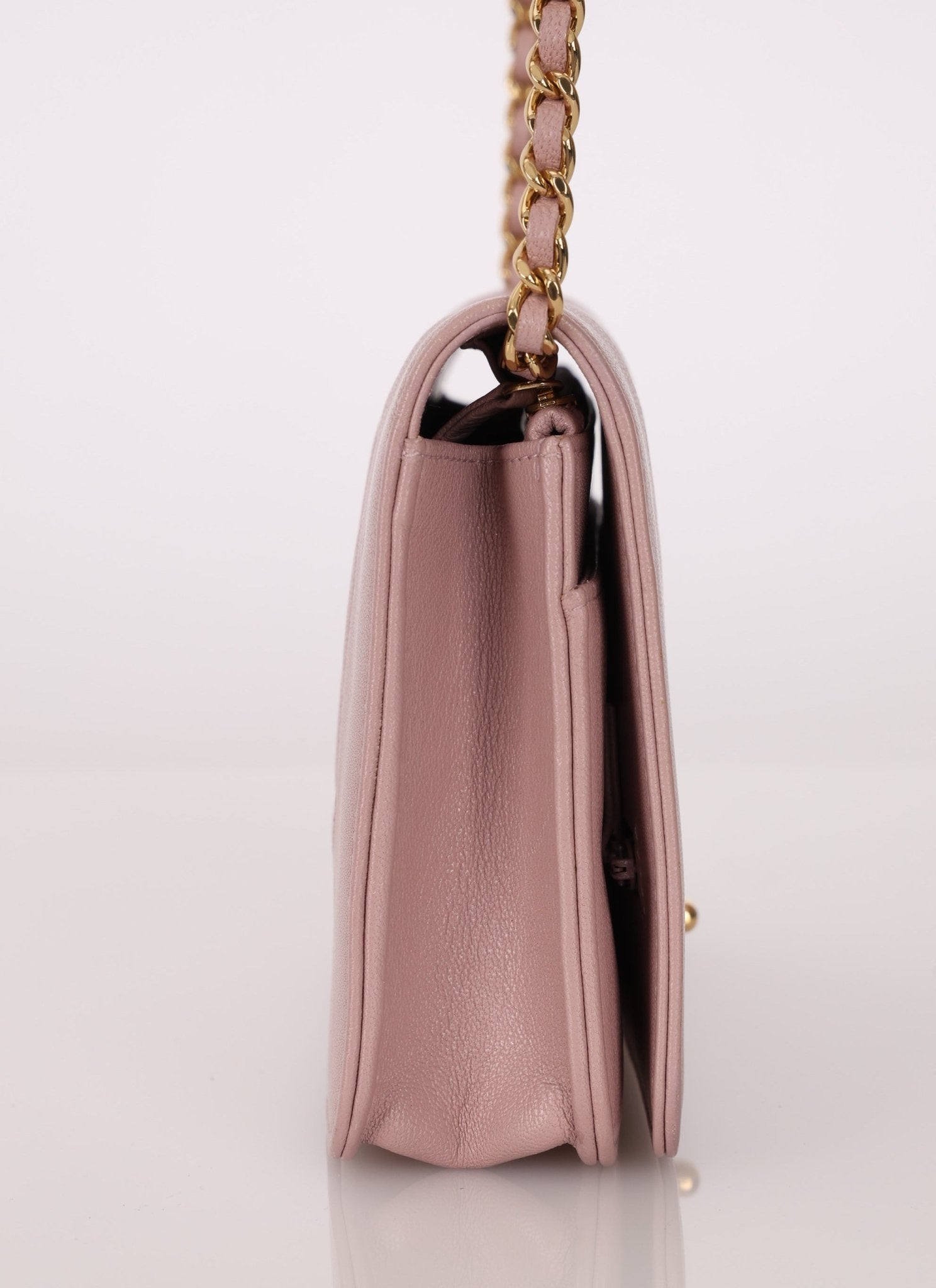 Chanel 2016 Mademoiselle Lilac Sheepskin Wallet on Chain - FashioNica