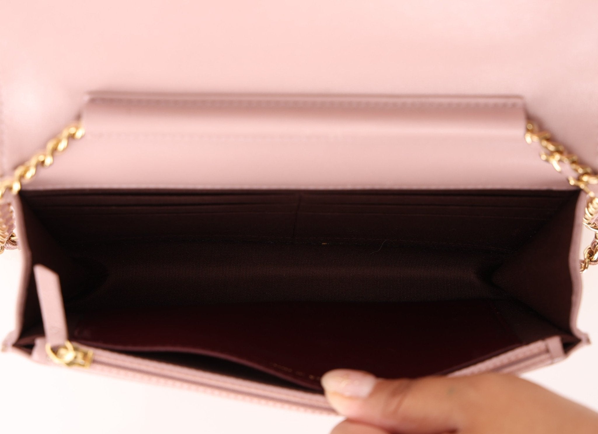 Chanel 2016 Mademoiselle Lilac Sheepskin Wallet on Chain - FashioNica