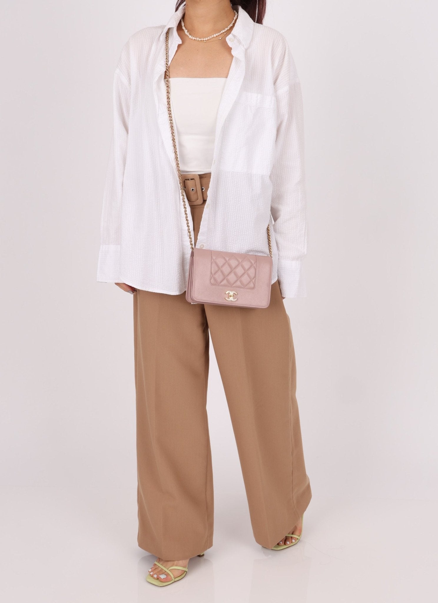 Chanel 2016 Mademoiselle Lilac Sheepskin Wallet on Chain - FashioNica