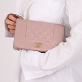 Chanel 2016 Mademoiselle Lilac Sheepskin Wallet on Chain - FashioNica