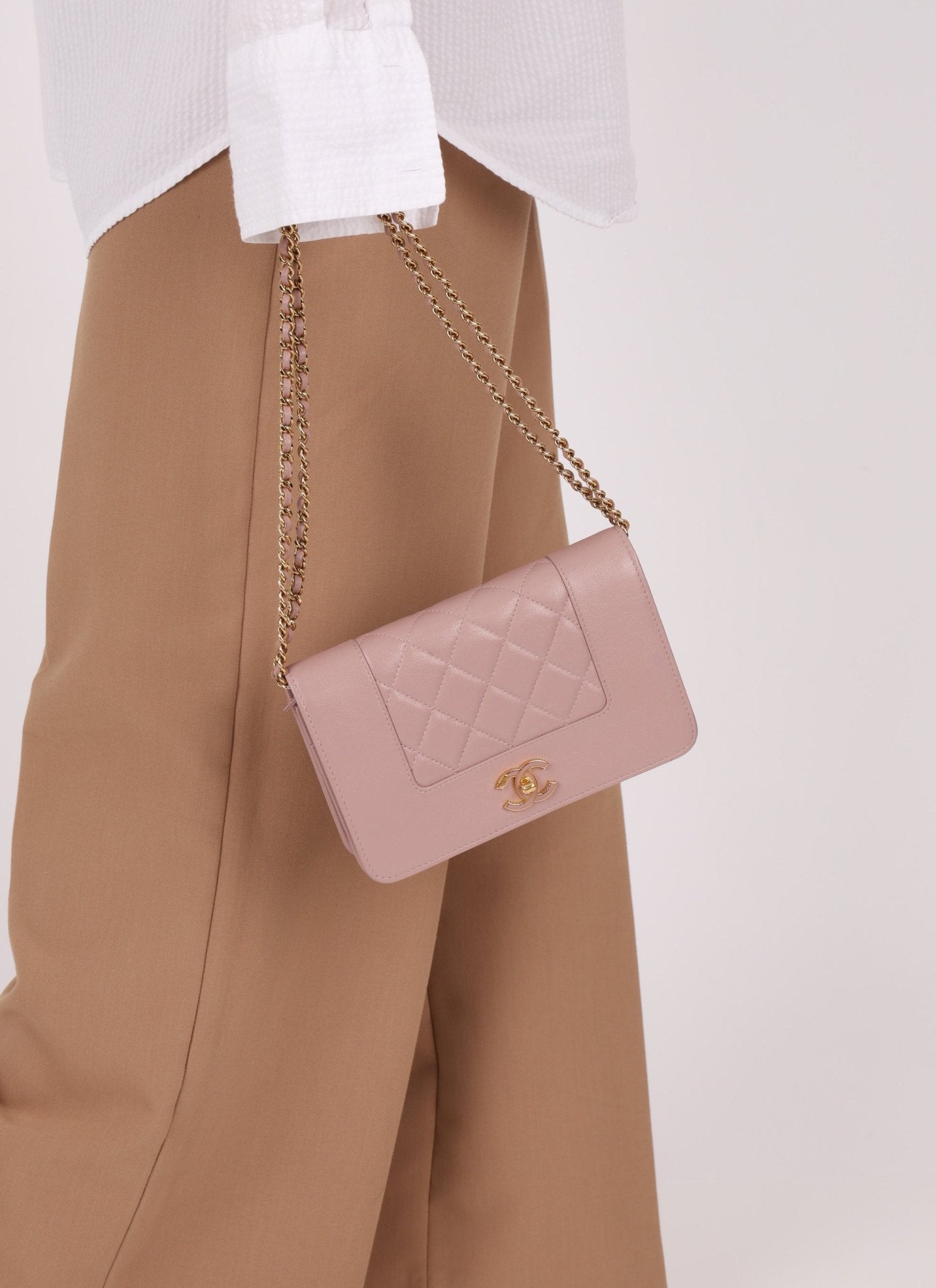 Chanel 2016 Mademoiselle Lilac Sheepskin Wallet on Chain - FashioNica