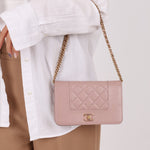 Chanel 2016 Mademoiselle Lilac Sheepskin Wallet on Chain - FashioNica