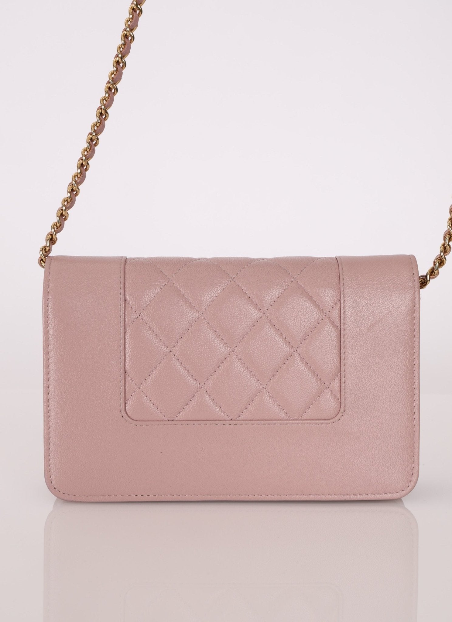 Chanel 2016 Mademoiselle Lilac Sheepskin Wallet on Chain - FashioNica