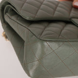 Chanel 2018 Eucalyptus Green Iridescent Caviar Small Double Flap - FashioNica