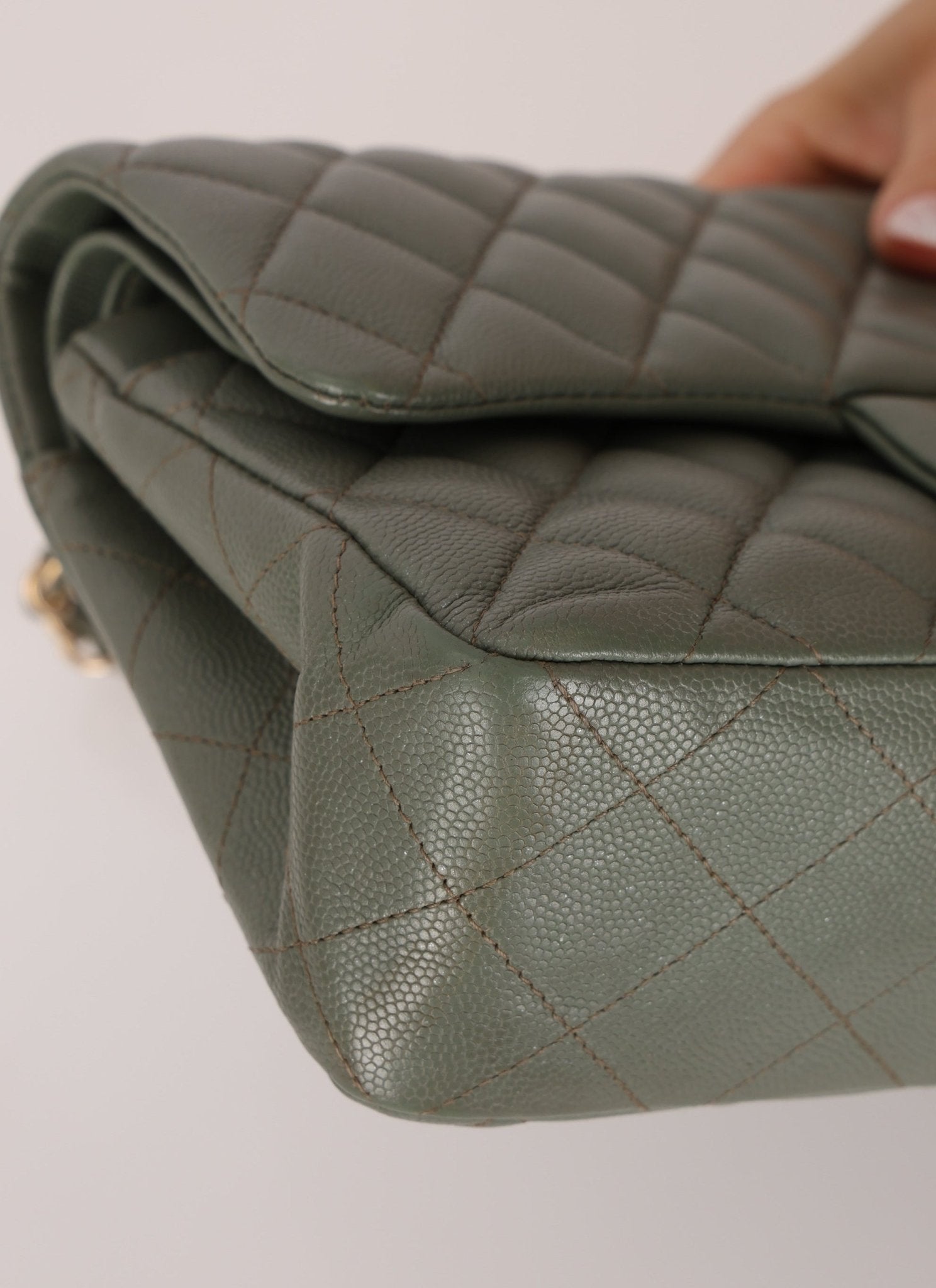 Chanel 2018 Eucalyptus Green Iridescent Caviar Small Double Flap - FashioNica