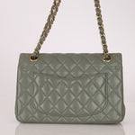 Chanel 2018 Eucalyptus Green Iridescent Caviar Small Double Flap - FashioNica