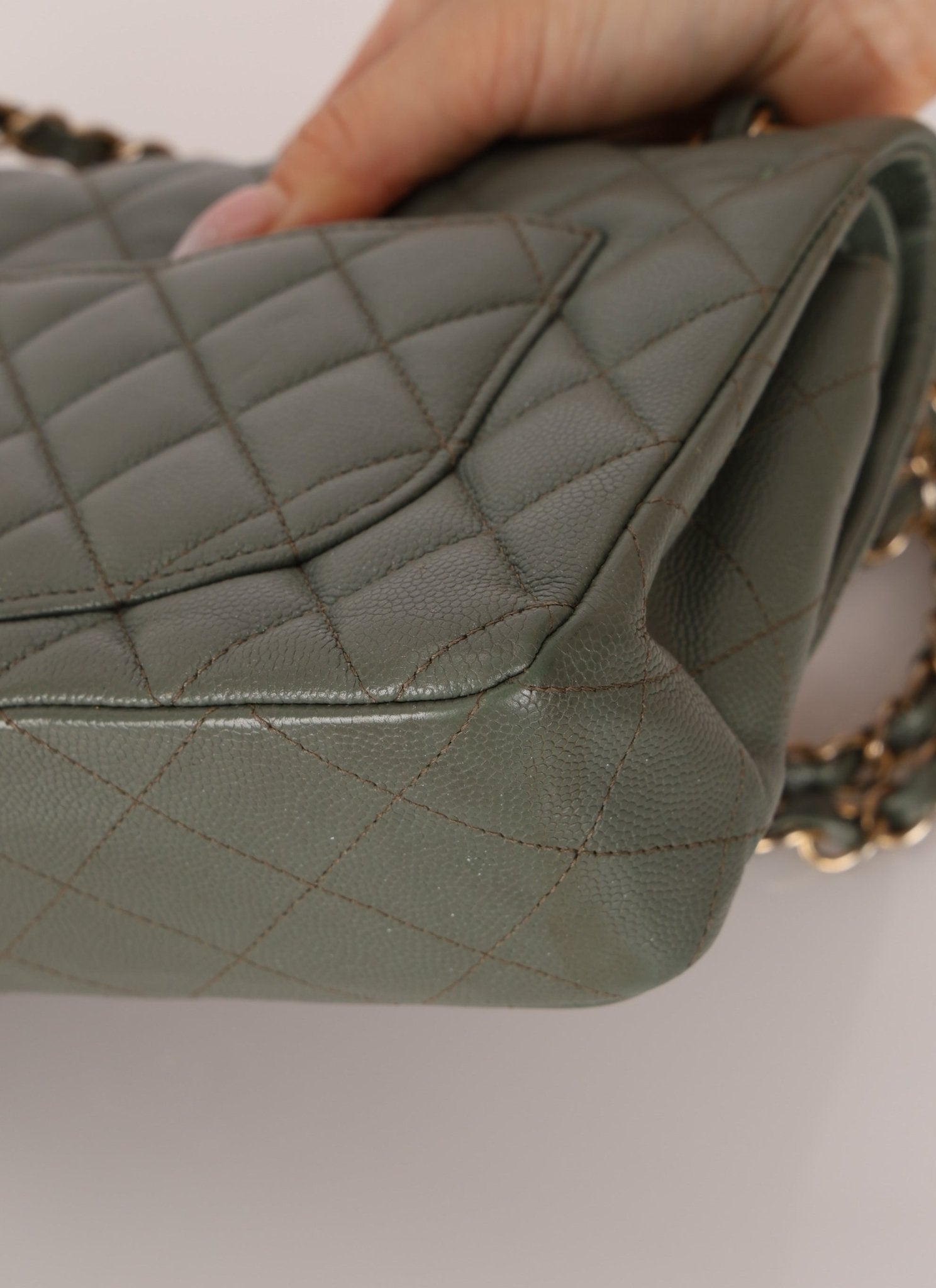 Chanel 2018 Eucalyptus Green Iridescent Caviar Small Double Flap - FashioNica