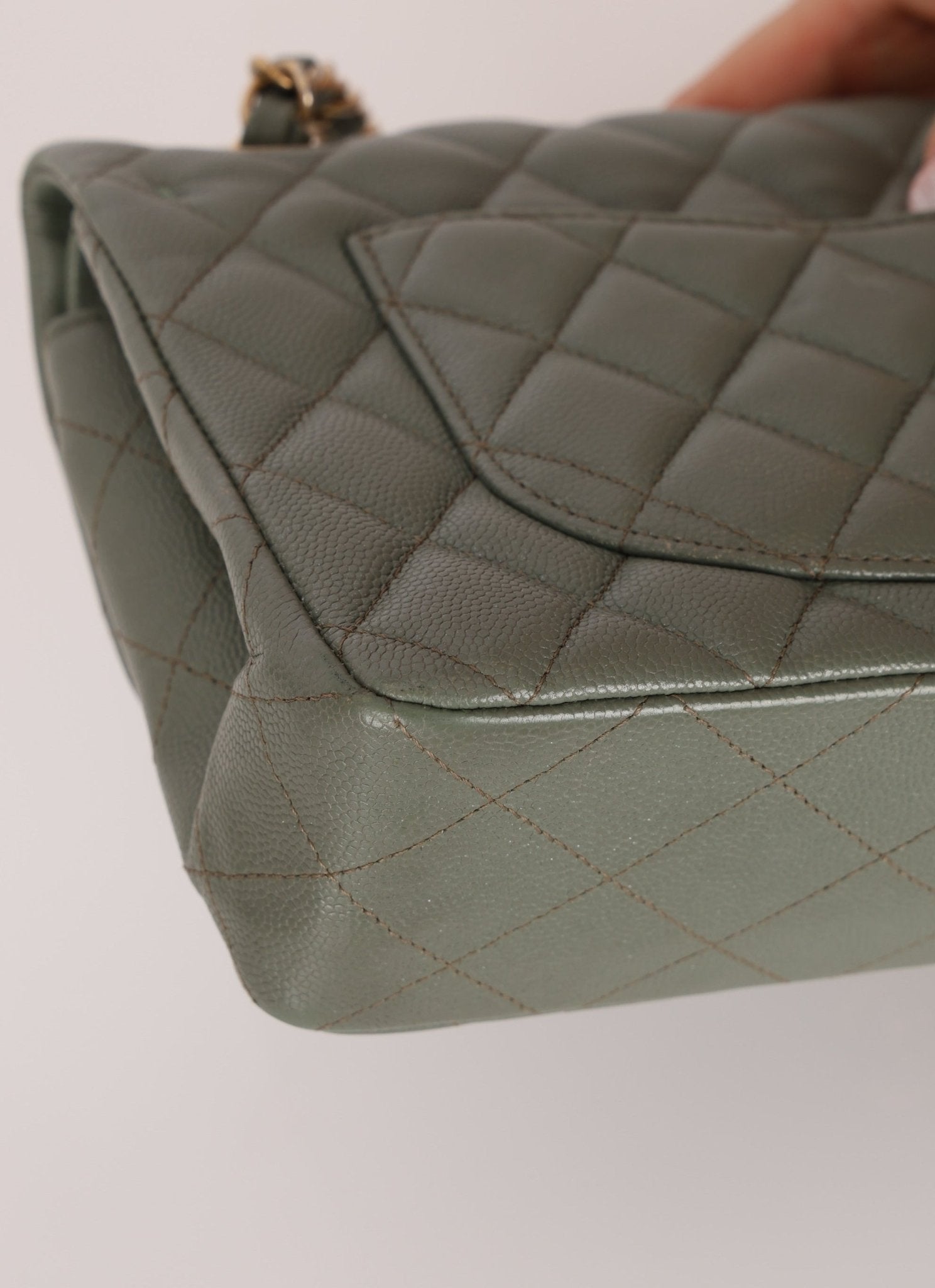 Chanel 2018 Eucalyptus Green Iridescent Caviar Small Double Flap - FashioNica