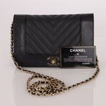 Chanel 2019 Black Caviar & Sheepskin Mademoiselle Wallet on Chain - FashioNica