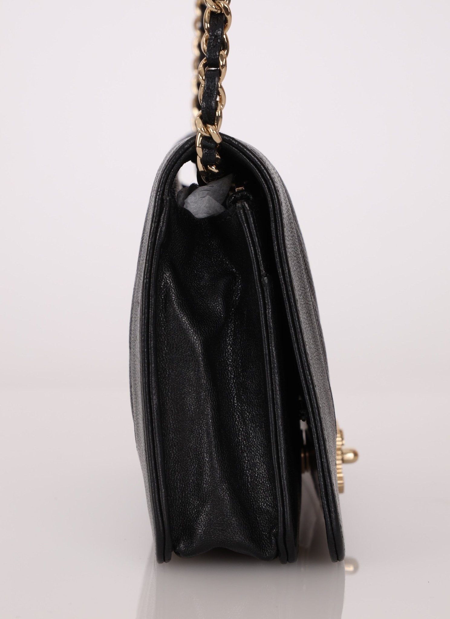 Chanel 2019 Black Caviar & Sheepskin Mademoiselle Wallet on Chain - FashioNica