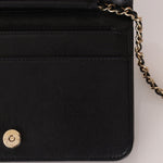 Chanel 2019 Black Caviar & Sheepskin Mademoiselle Wallet on Chain - FashioNica