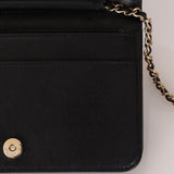 Chanel 2019 Black Caviar & Sheepskin Mademoiselle Wallet on Chain - FashioNica