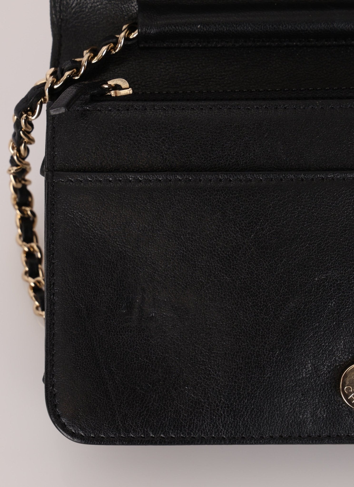 Chanel 2019 Black Caviar & Sheepskin Mademoiselle Wallet on Chain - FashioNica