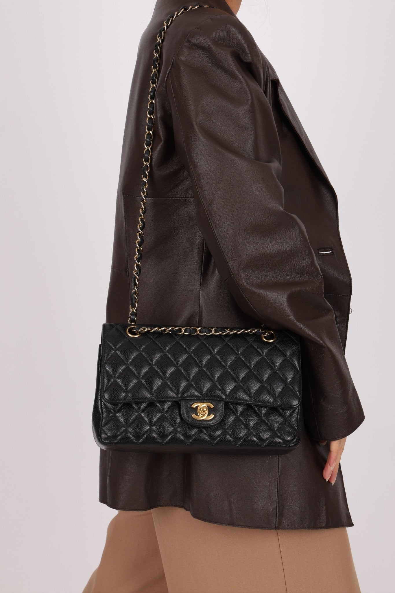 Chanel 2019 Caviar Medium Classic Double Flap GHW - FashioNica