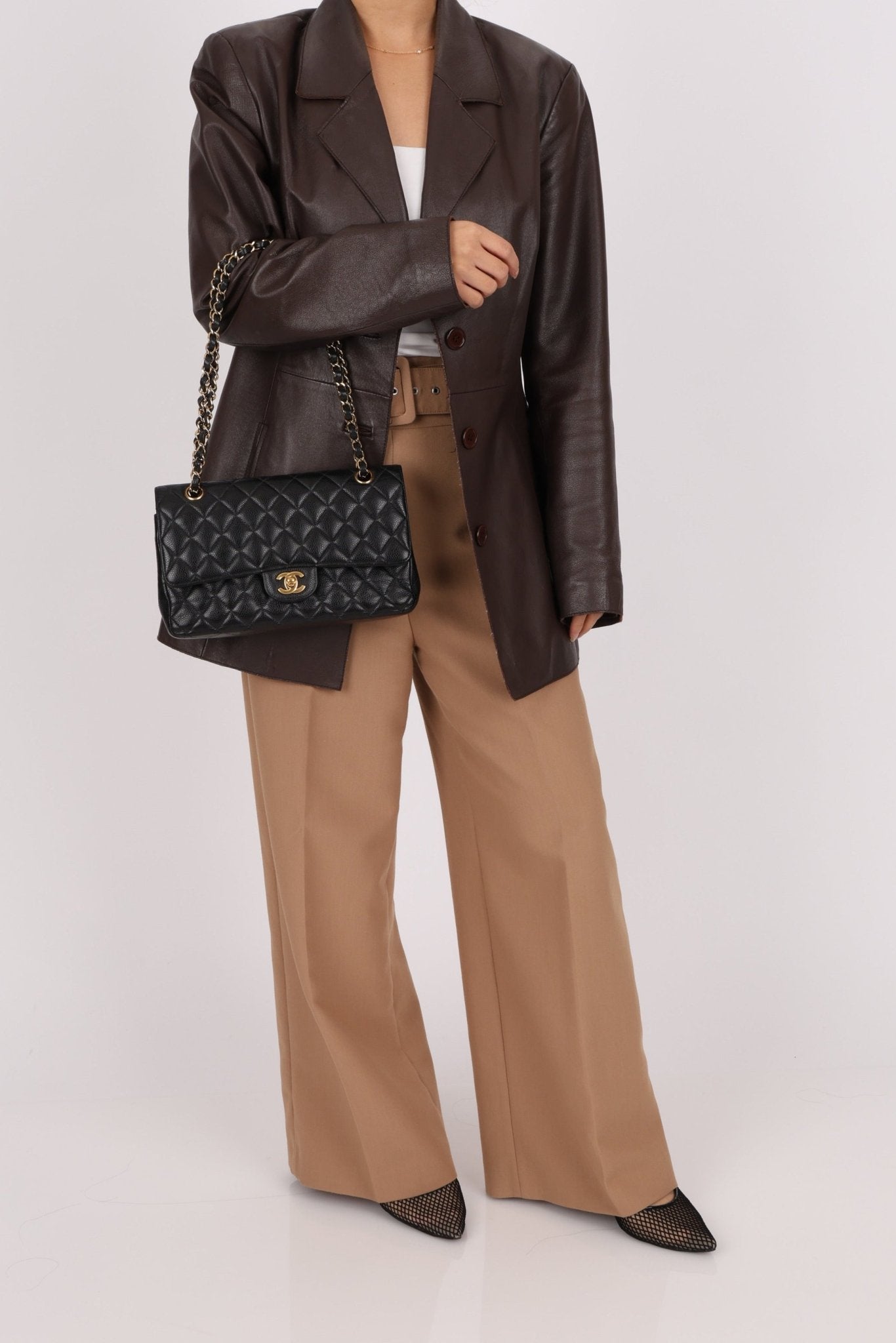 Chanel 2019 Caviar Medium Classic Double Flap GHW - FashioNica