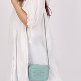 Chanel 2020 Caviar Robin's Egg Mini Filigree Crossbody - FashioNica