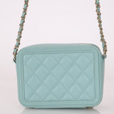 Chanel 2020 Caviar Robin's Egg Mini Filigree Crossbody - FashioNica