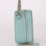 Chanel 2020 Caviar Robin's Egg Mini Filigree Crossbody - FashioNica