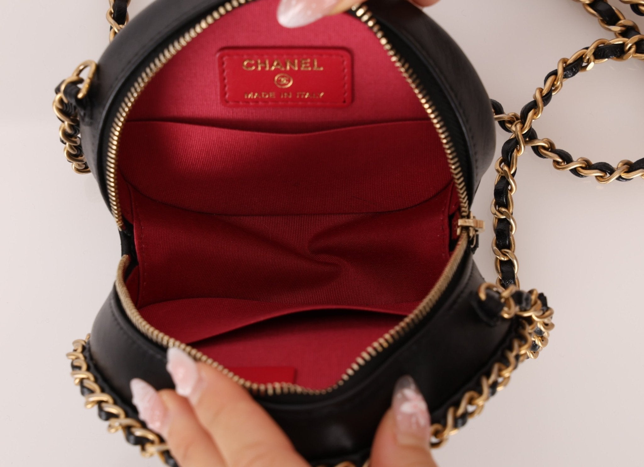 Chanel 2020 Lambskin Chain Around Round Crossbody - FashioNica